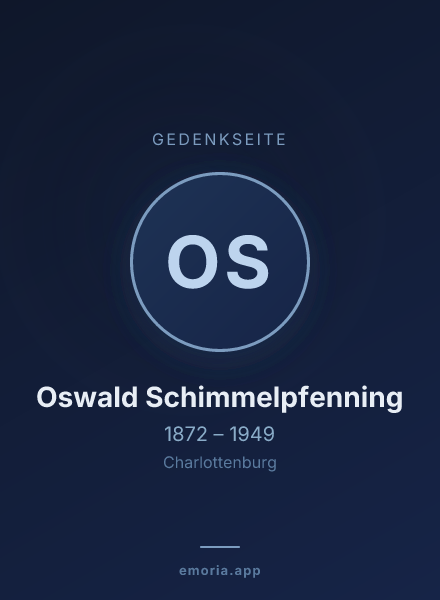 Gedenkportrait von Oswald Schimmelpfenning