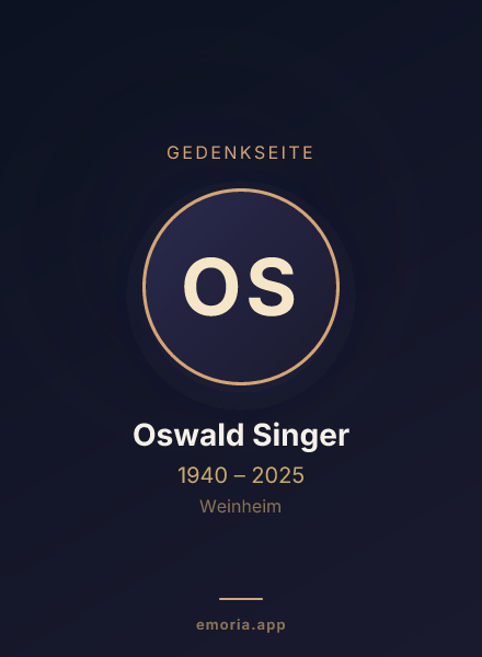 Gedenkportrait von Oswald Singer