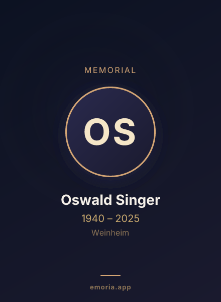 Memorial portrait of Oswald Singer