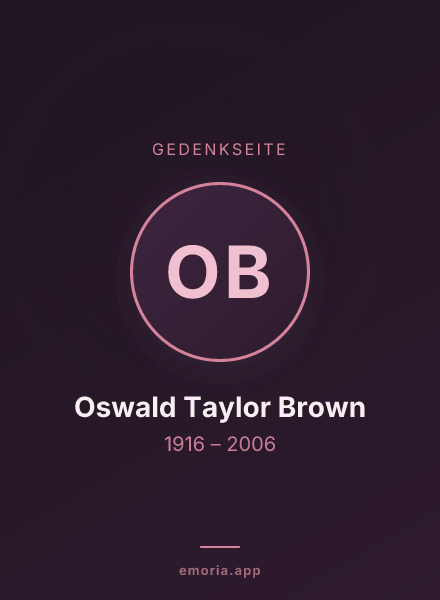 Gedenkportrait von Oswald Taylor Brown