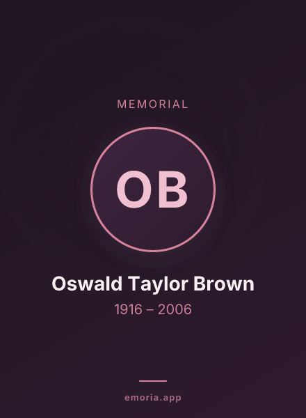 Memorial portrait of Oswald Taylor Brown