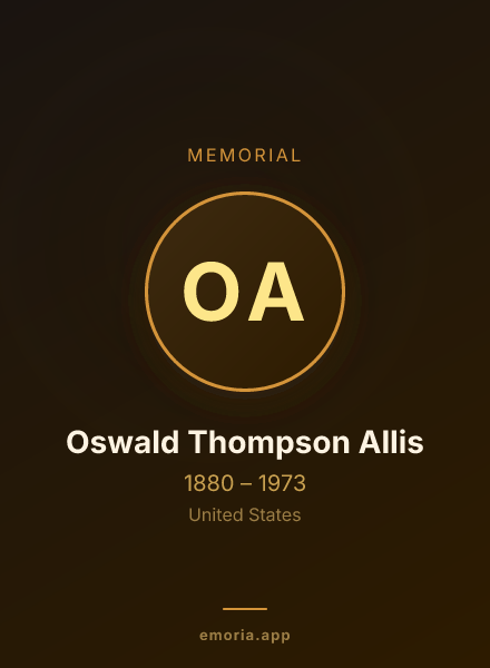 Memorial portrait of Oswald Thompson Allis