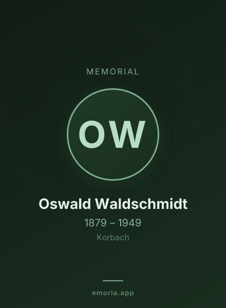 Memorial portrait of Oswald Waldschmidt