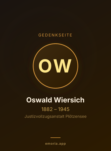 Gedenkportrait von Oswald Wiersich