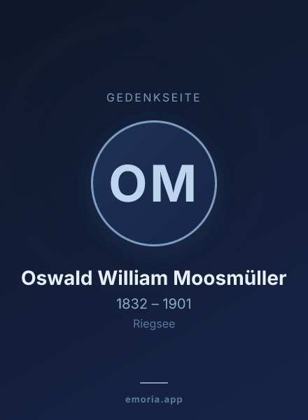 Gedenkportrait von Oswald William Moosmüller