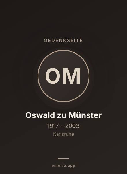 Gedenkportrait von Oswald zu Münster