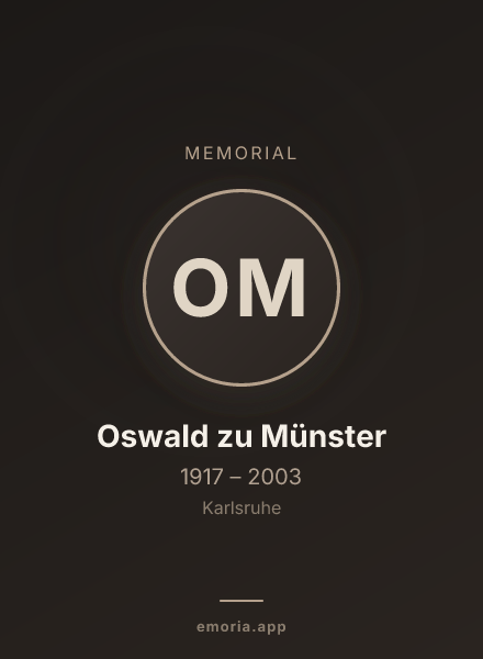 Memorial portrait of Oswald zu Münster