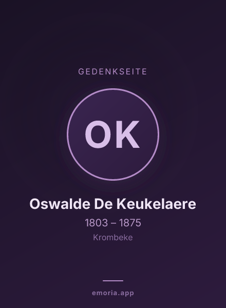 Gedenkportrait von Oswalde De Keukelaere