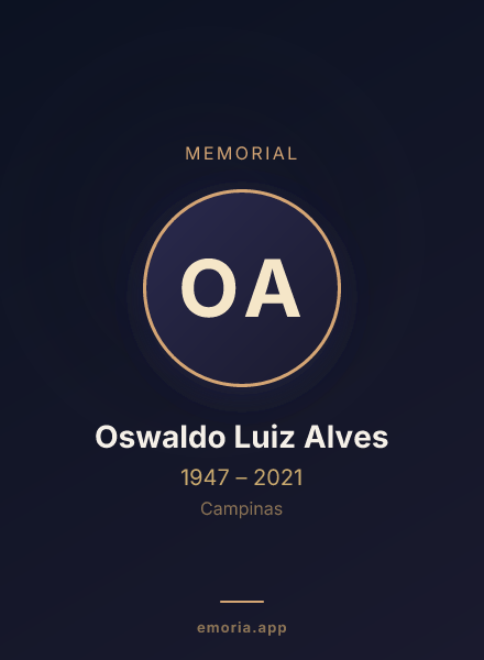 Memorial portrait of Oswaldo Luiz Alves