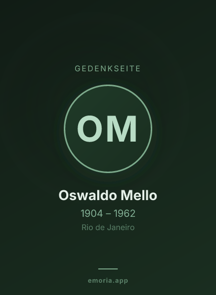 Gedenkportrait von Oswaldo Mello