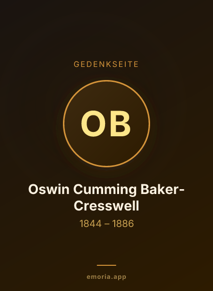 Gedenkportrait von Oswin Cumming Baker-Cresswell