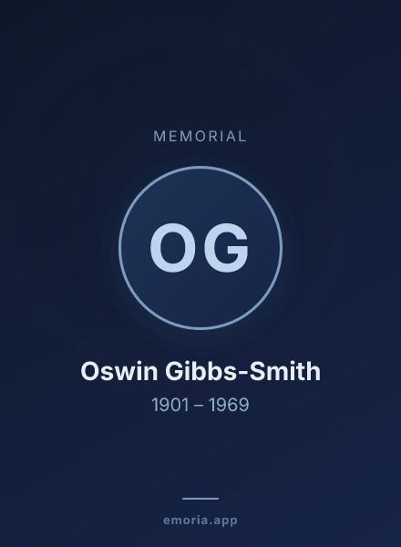 Memorial portrait of Oswin Gibbs-Smith