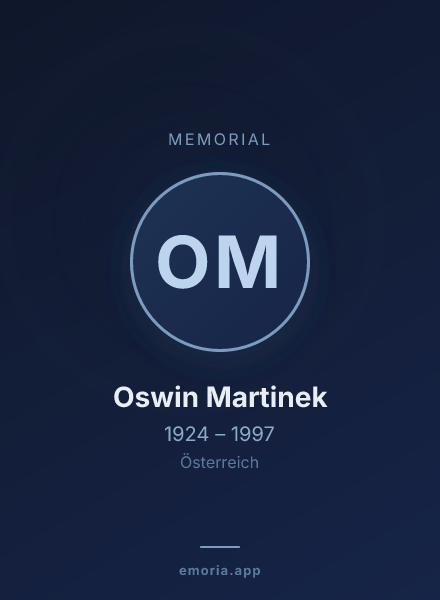 Memorial portrait of Oswin Martinek