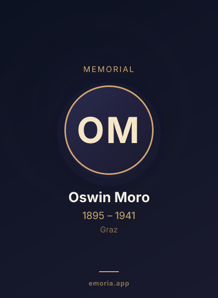 Memorial portrait of Oswin Moro