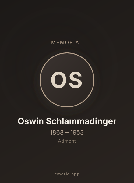 Memorial portrait of Oswin Schlammadinger