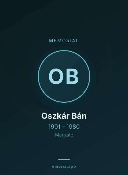 Memorial portrait of Oszkár Bán