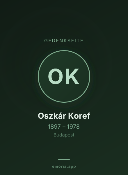 Gedenkportrait von Oszkár Koref