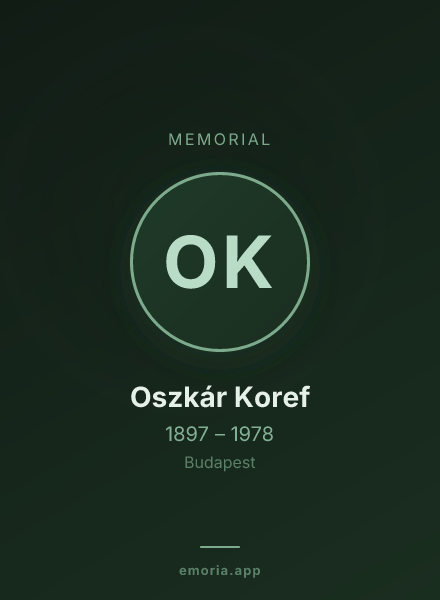 Memorial portrait of Oszkár Koref