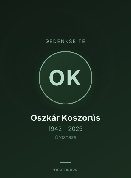 Gedenkportrait von Oszkár Koszorús