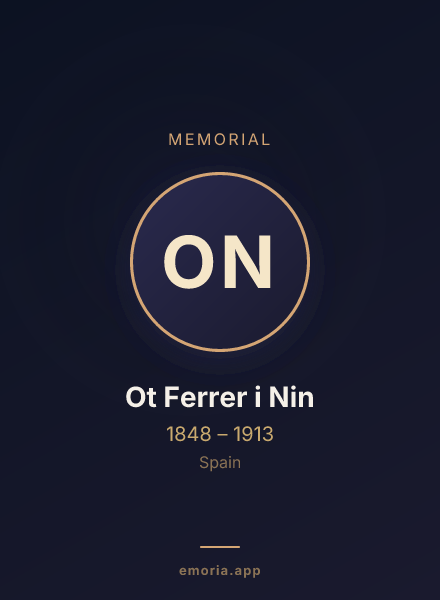 Memorial portrait of Ot Ferrer i Nin