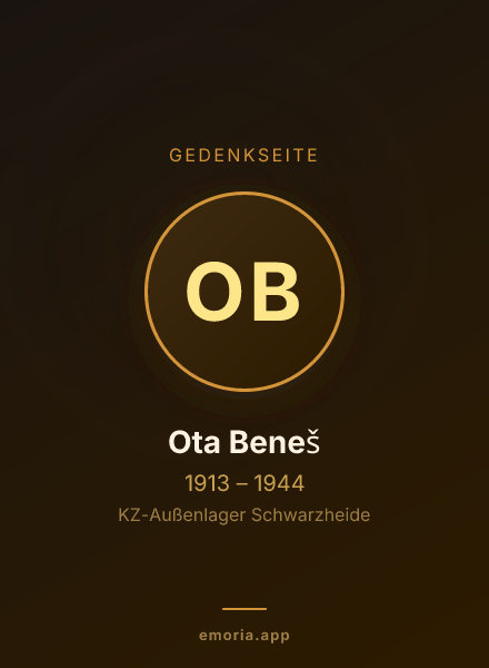Gedenkportrait von Ota Beneš