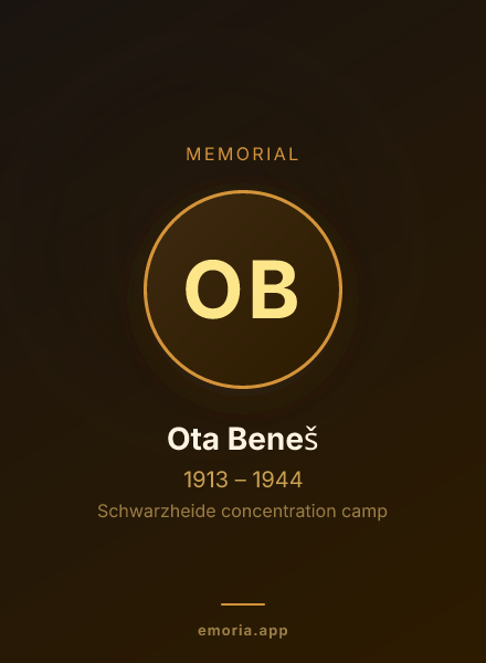 Memorial portrait of Ota Beneš