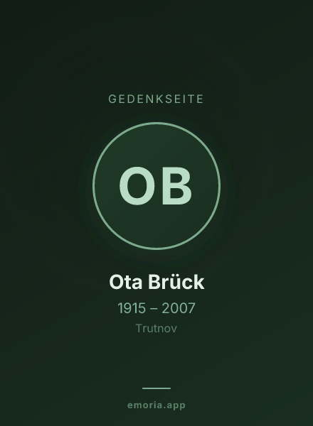 Gedenkportrait von Ota Brück