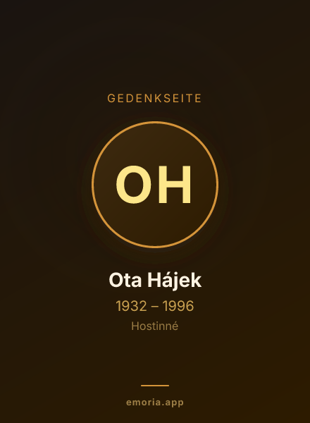 Gedenkportrait von Ota Hájek