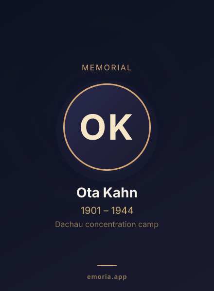 Memorial portrait of Ota Kahn