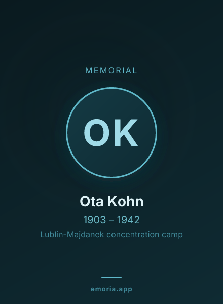 Memorial portrait of Ota Kohn