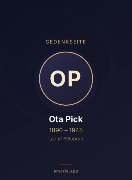 Gedenkportrait von Ota Pick