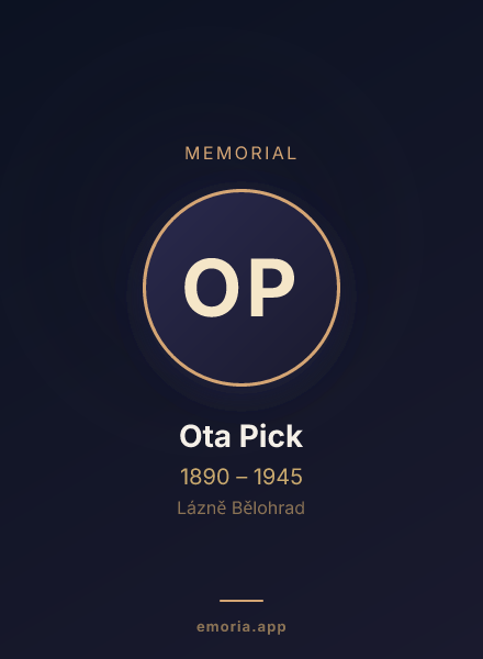 Memorial portrait of Ota Pick