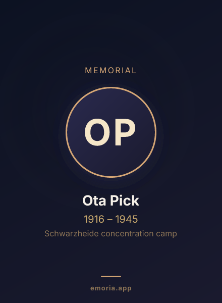 Memorial portrait of Ota Pick
