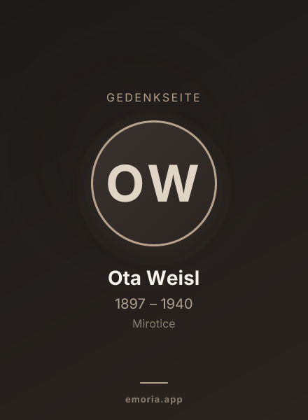 Gedenkportrait von Ota Weisl