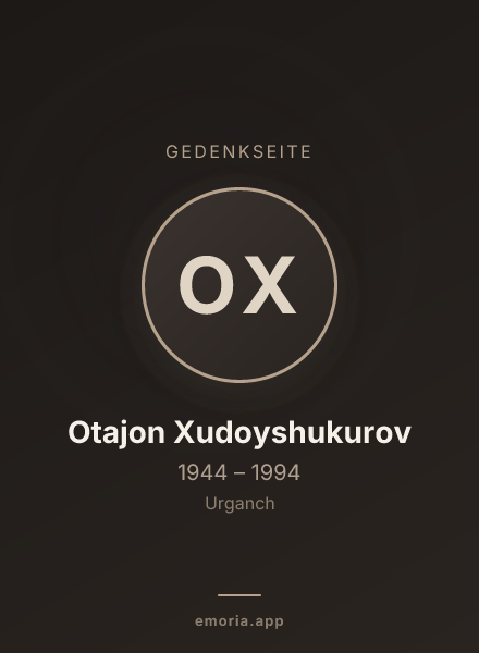 Gedenkportrait von Otajon Xudoyshukurov