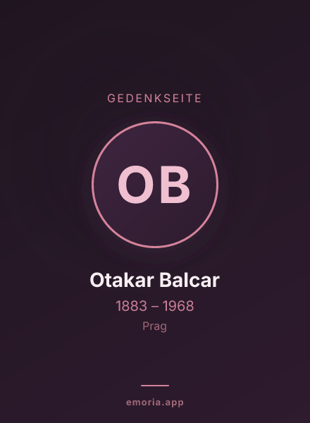Gedenkportrait von Otakar Balcar