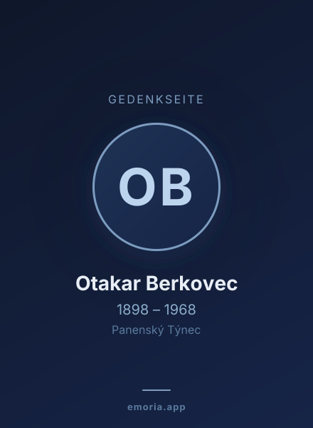 Gedenkportrait von Otakar Berkovec