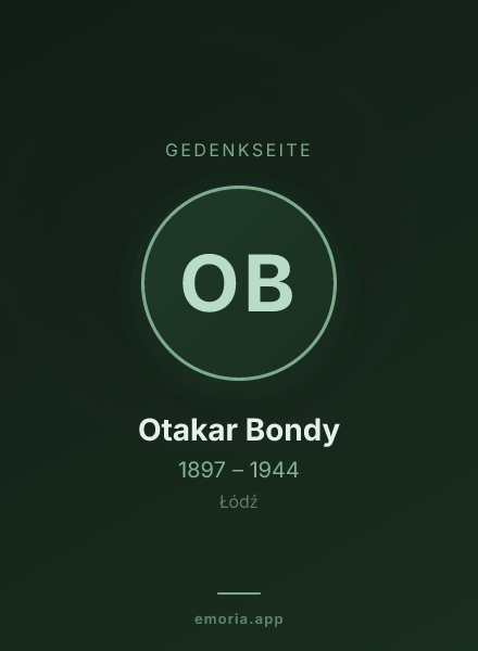 Gedenkportrait von Otakar Bondy