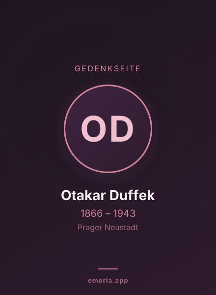 Gedenkportrait von Otakar Duffek