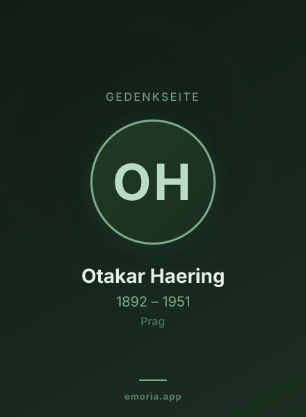 Gedenkportrait von Otakar Haering