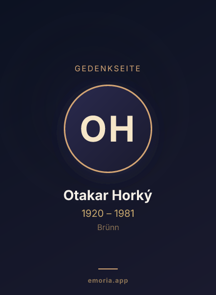 Gedenkportrait von Otakar Horký