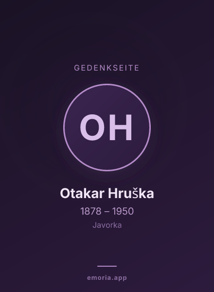 Gedenkportrait von Otakar Hruška