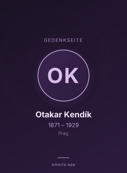 Gedenkportrait von Otakar Kendík
