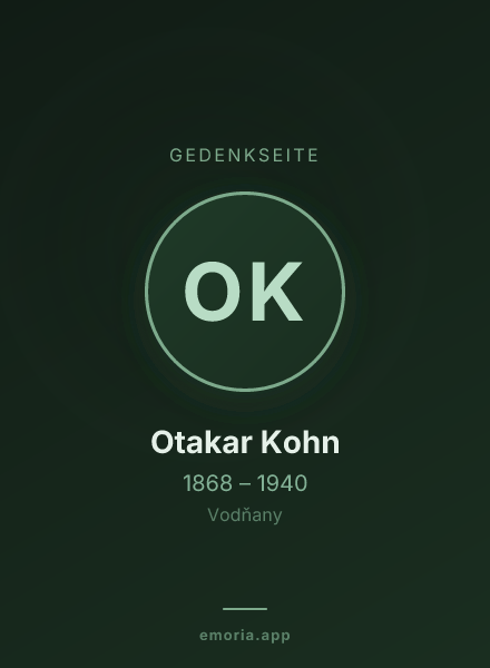 Gedenkportrait von Otakar Kohn