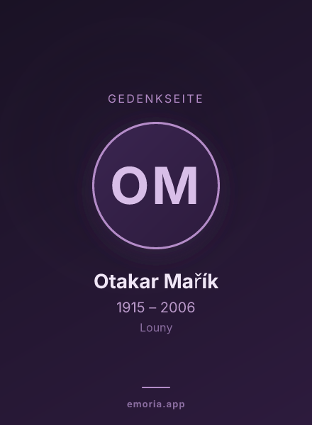 Gedenkportrait von Otakar Mařík
