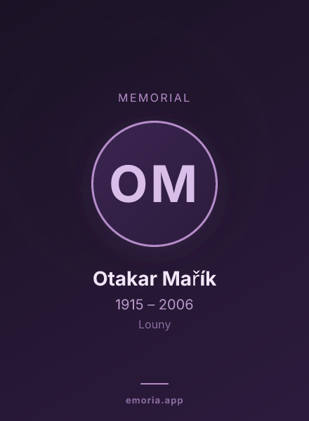 Memorial portrait of Otakar Mařík