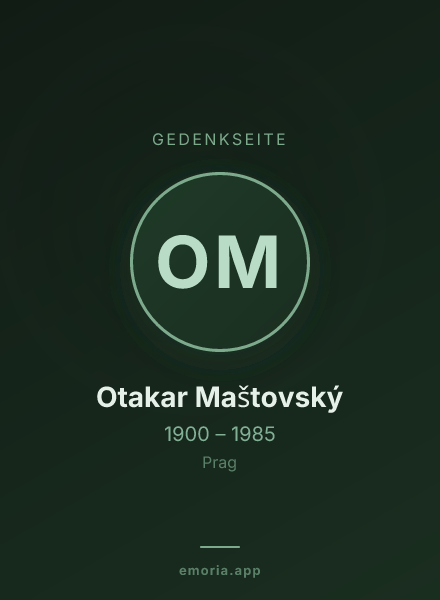Gedenkportrait von Otakar Maštovský