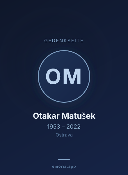 Gedenkportrait von Otakar Matušek