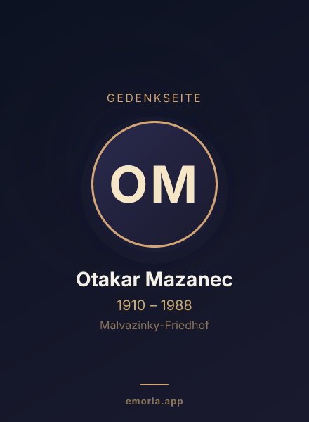 Gedenkportrait von Otakar Mazanec