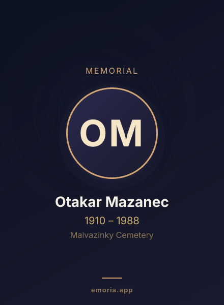 Memorial portrait of Otakar Mazanec